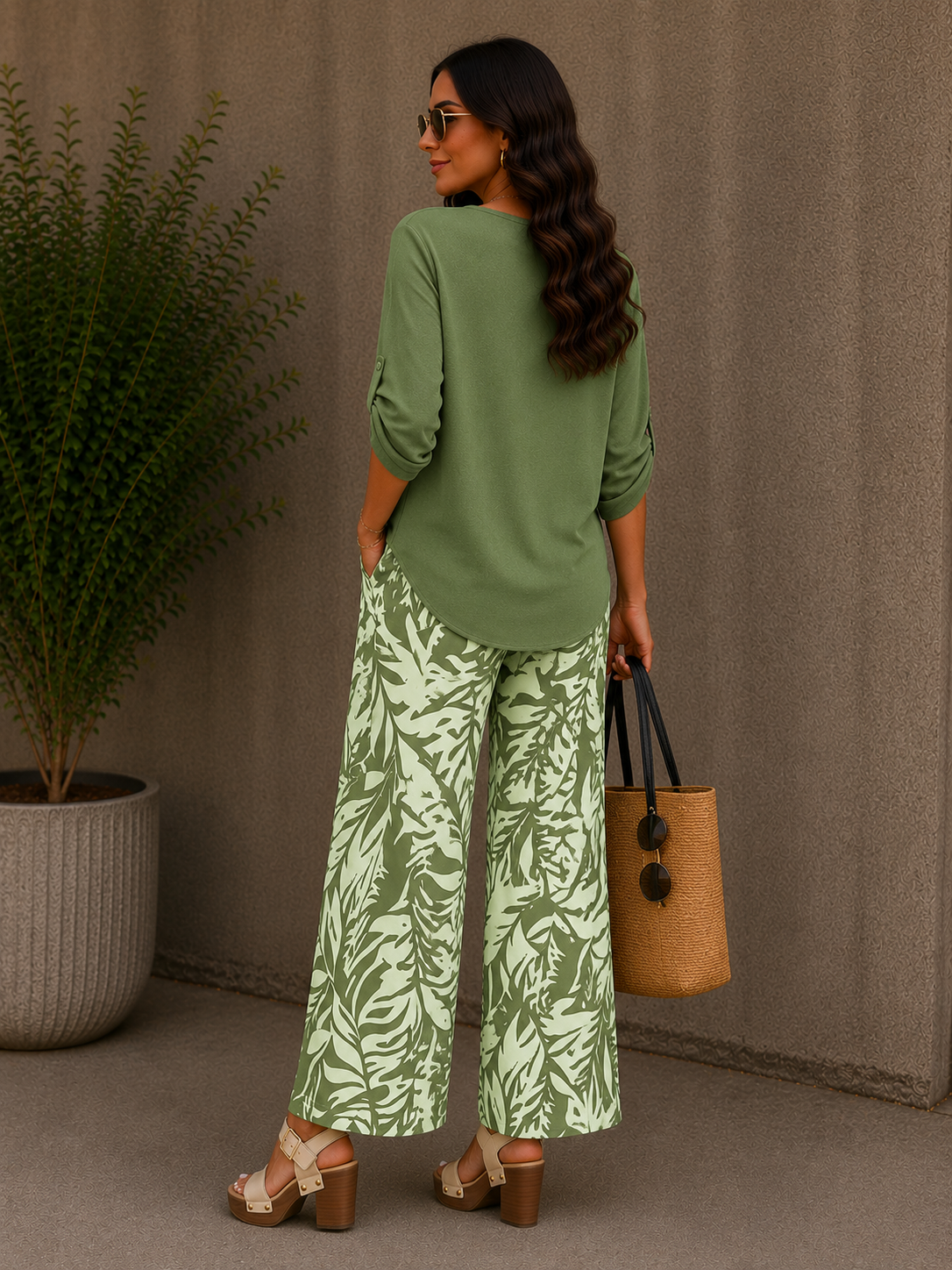 Womens Digital Print Casual Suit