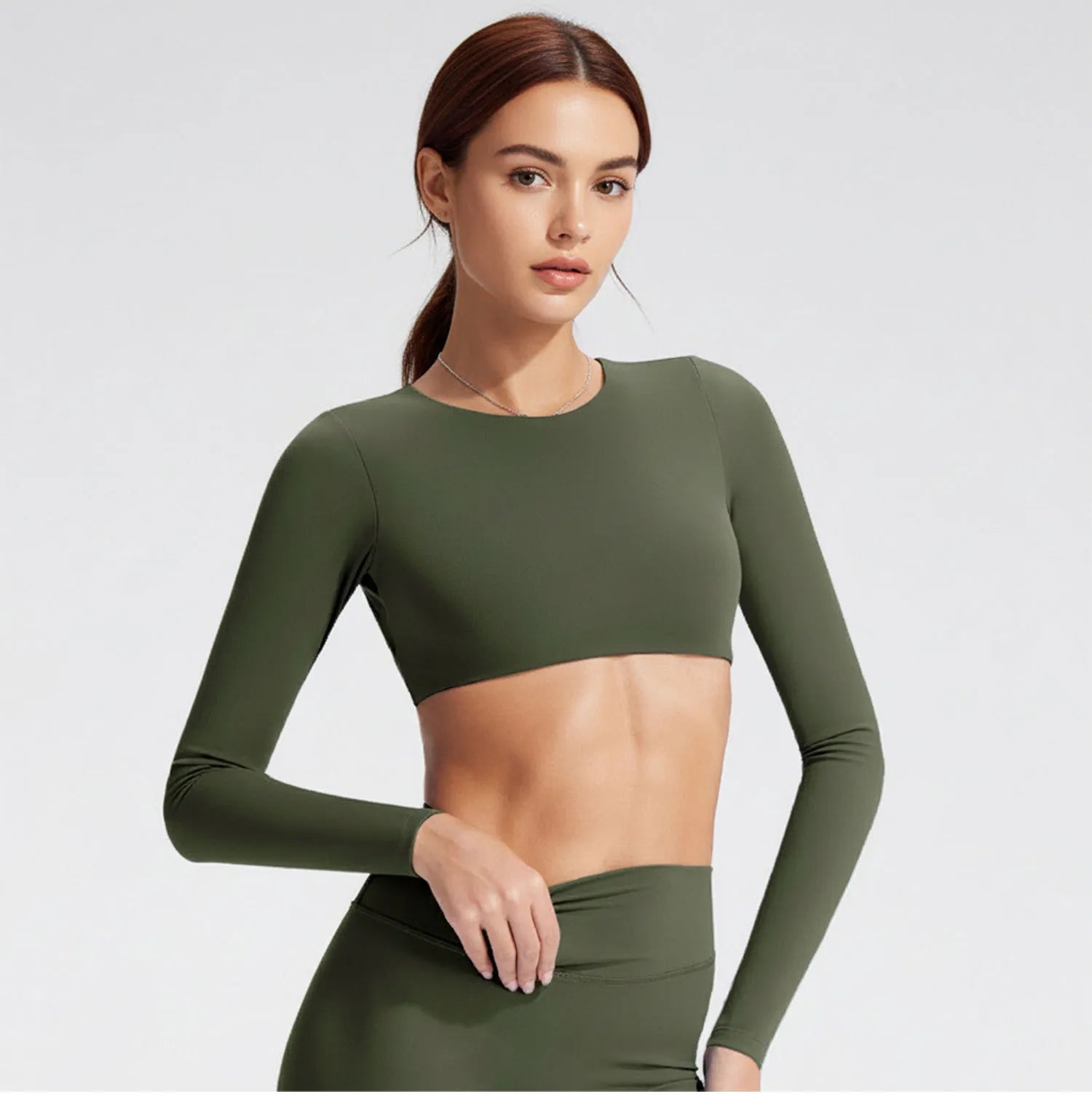 Women's Long Sleeve Yoga Top with Back Cutout