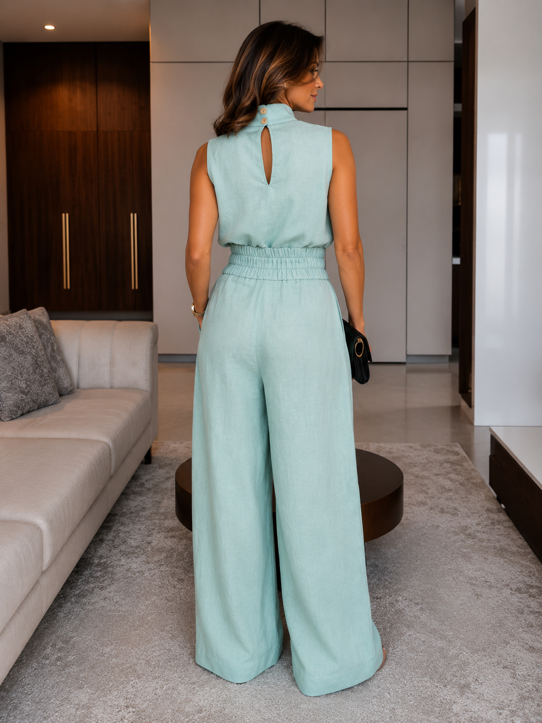 Women's Sleeveless Vest and Pants Casual Set