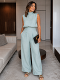 Women's Sleeveless Vest and Pants Casual Set
