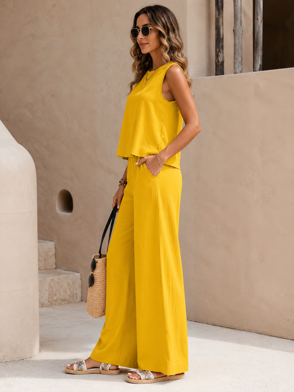Womens Two Piece Vest and Pants Set