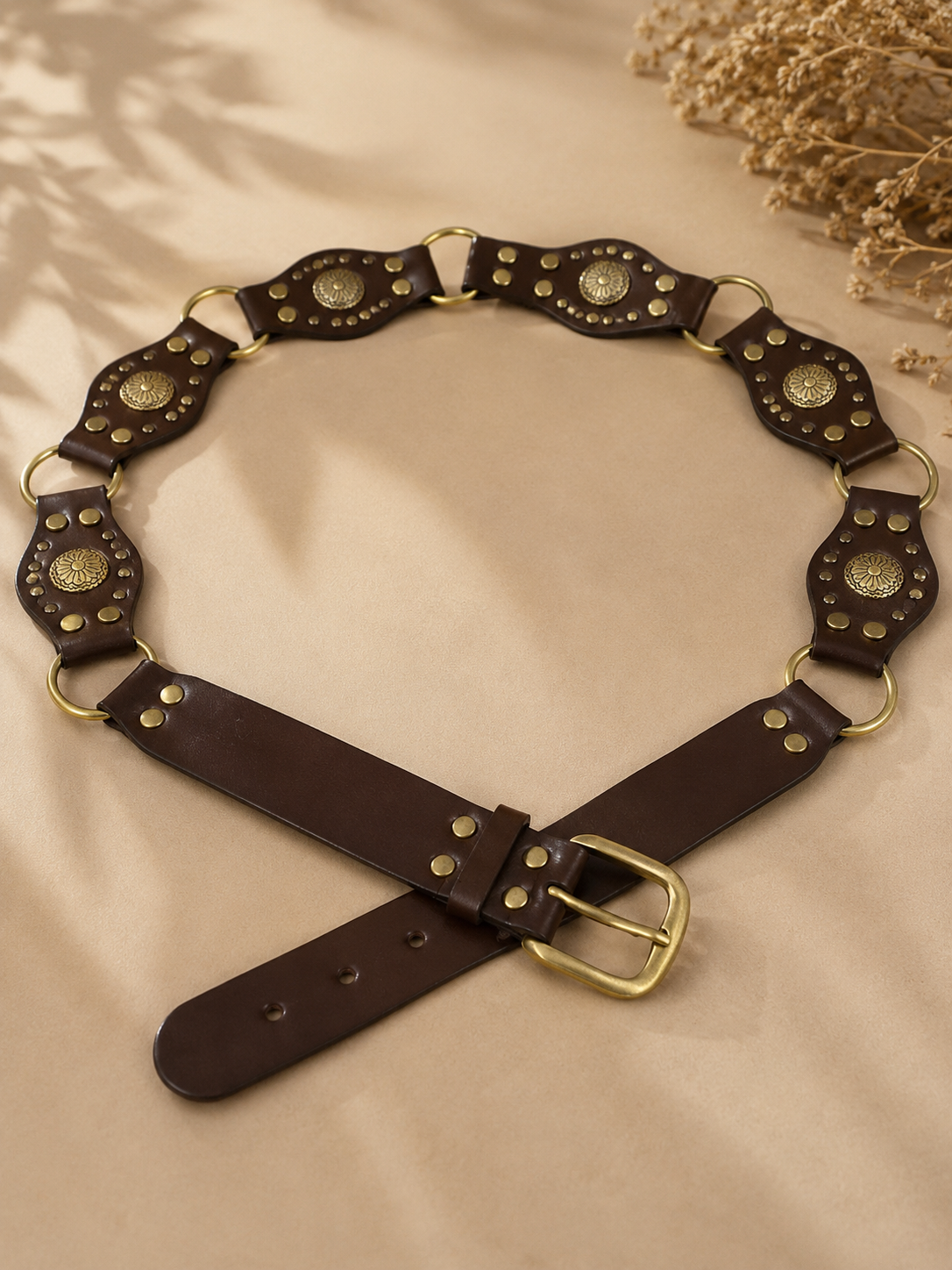 American Retro Brown Rivet Belt