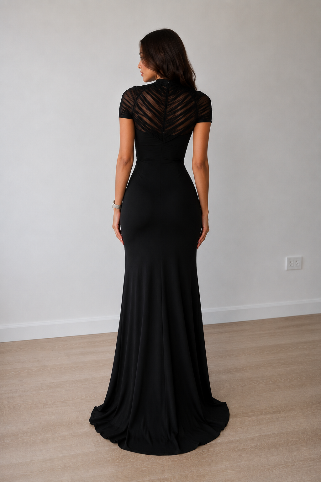 Women Mesh Hollow Out Long Dress