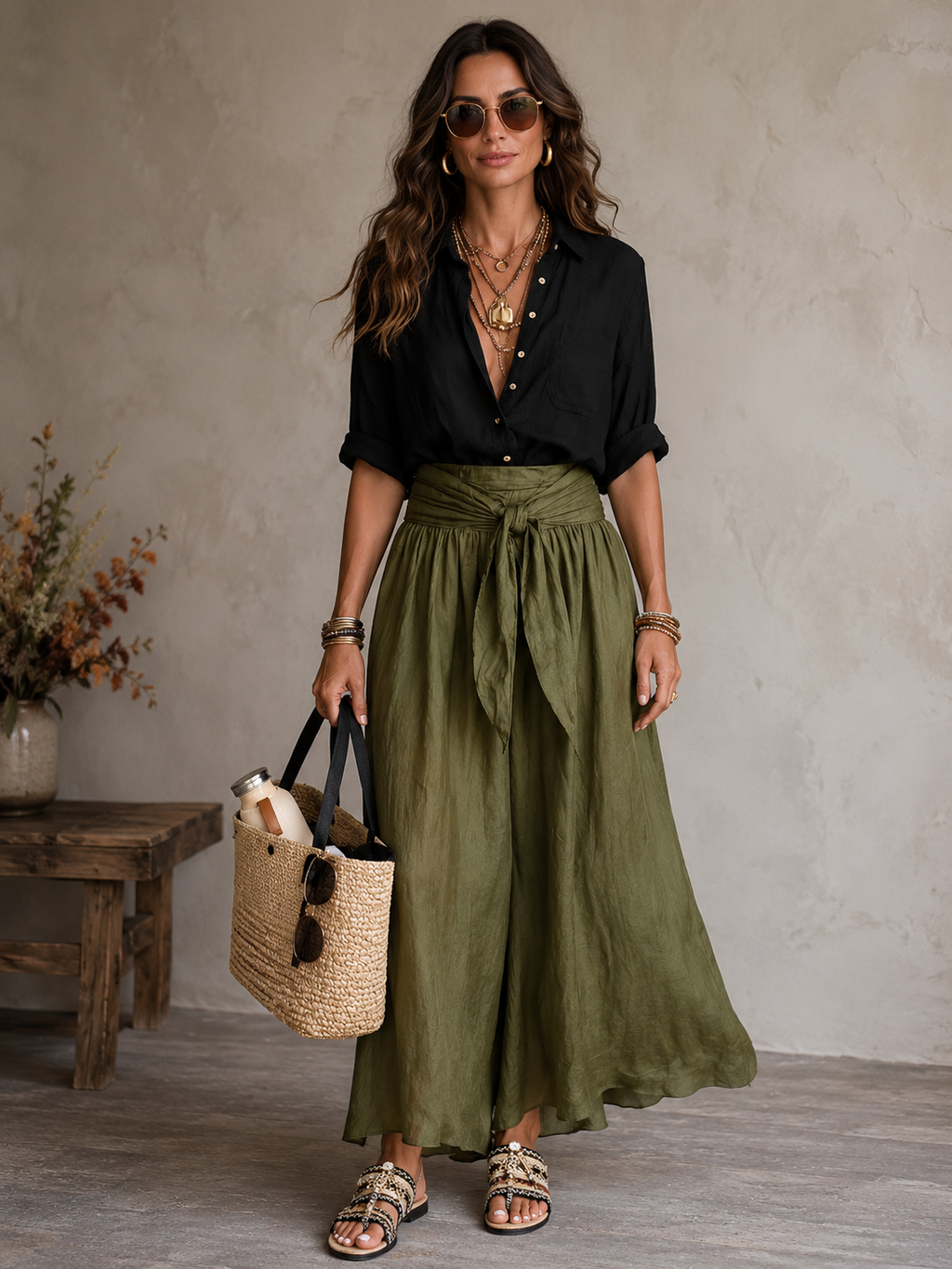 Womens Casual TwoPiece Skirt and Shirt