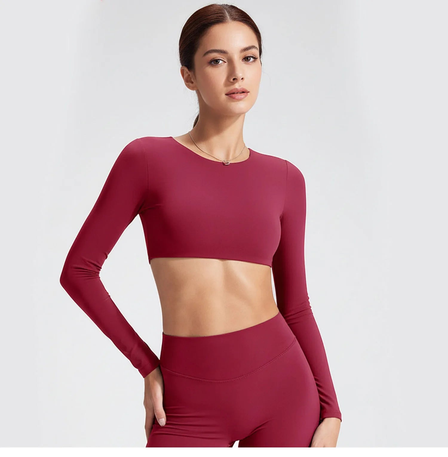 Women's Long Sleeve Yoga Top with Back Cutout