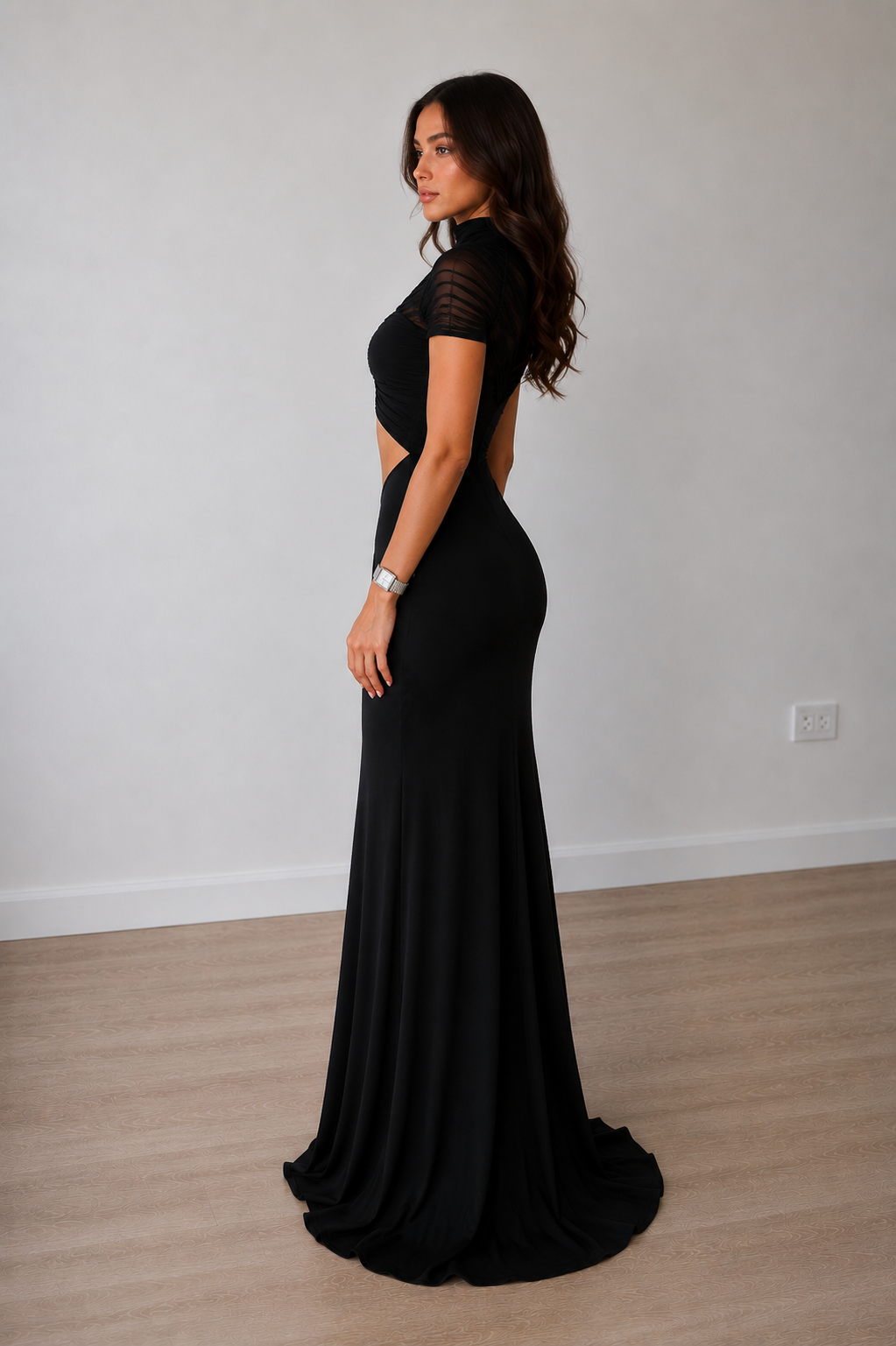 Women Mesh Hollow Out Long Dress