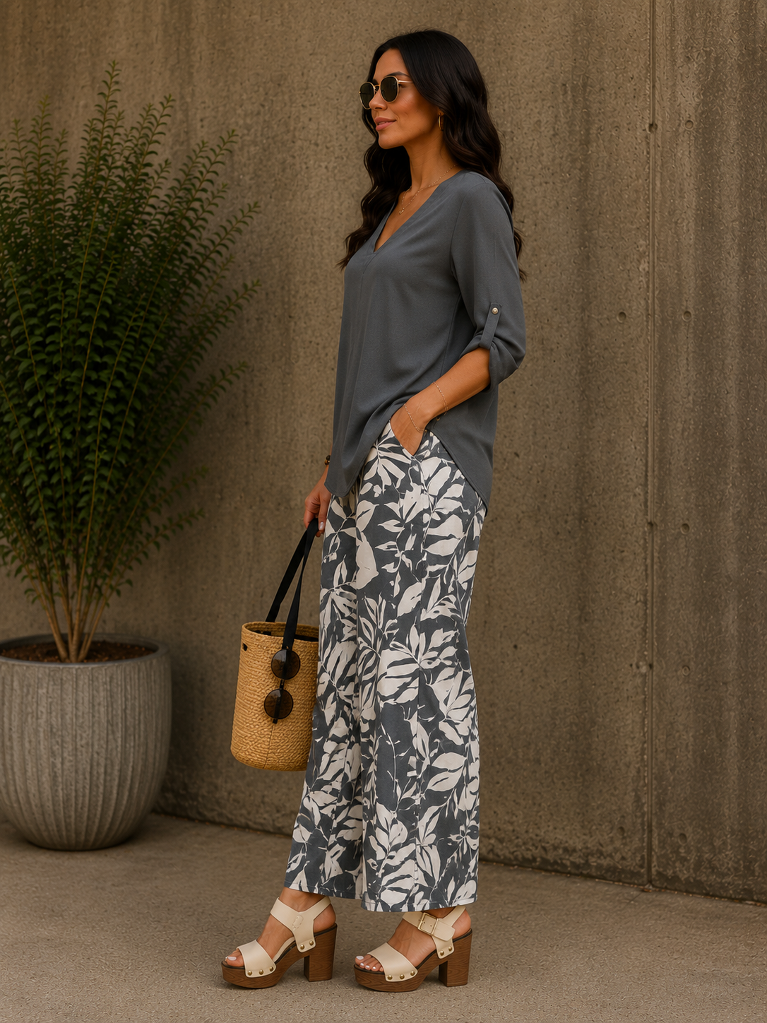 Womens Digital Print Casual Suit