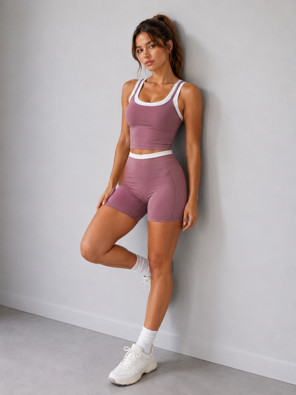 Two-Piece Sports Bra Top with Nude Sensation Fabric