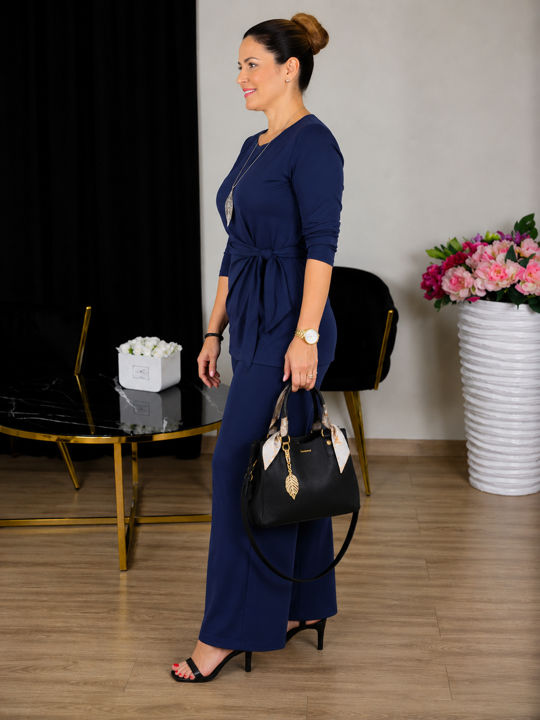 Women's Solid Color Knit Three-Piece