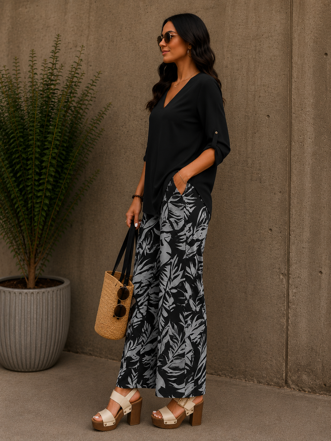 Womens Digital Print Casual Suit