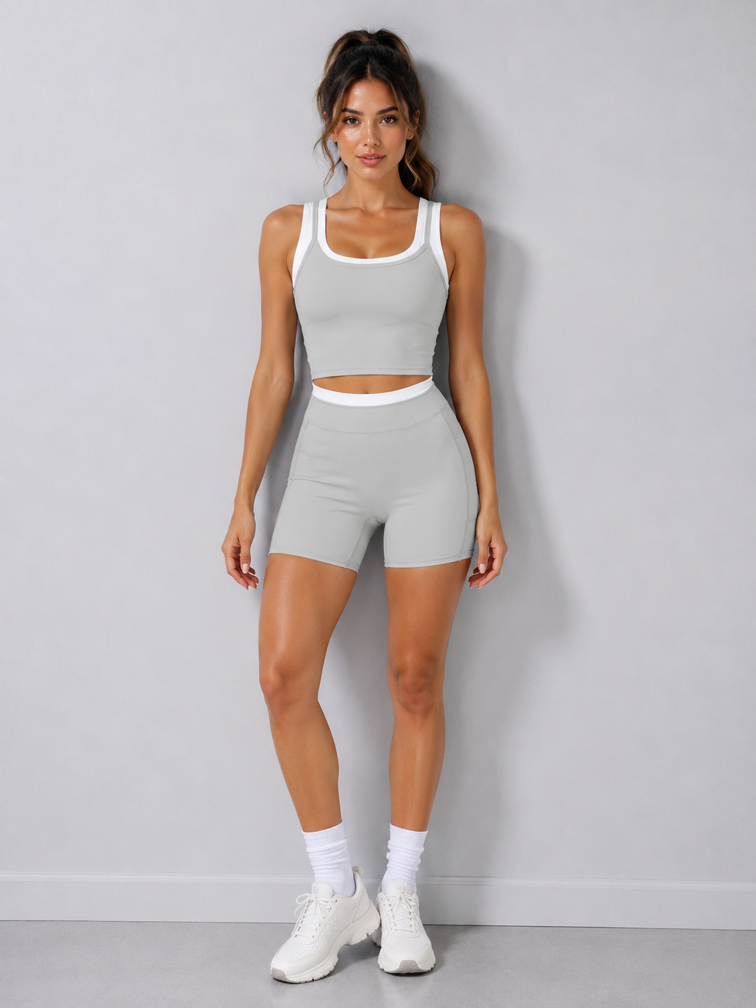 Two-Piece Sports Bra Top with Nude Sensation Fabric