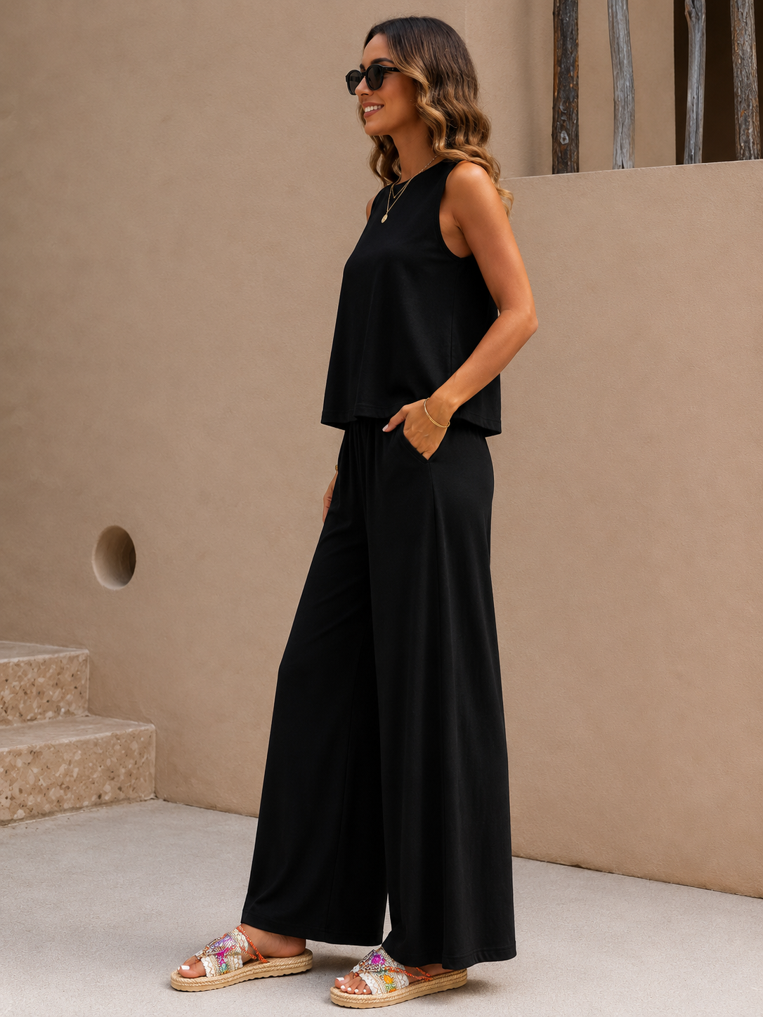Womens Two Piece Vest and Pants Set