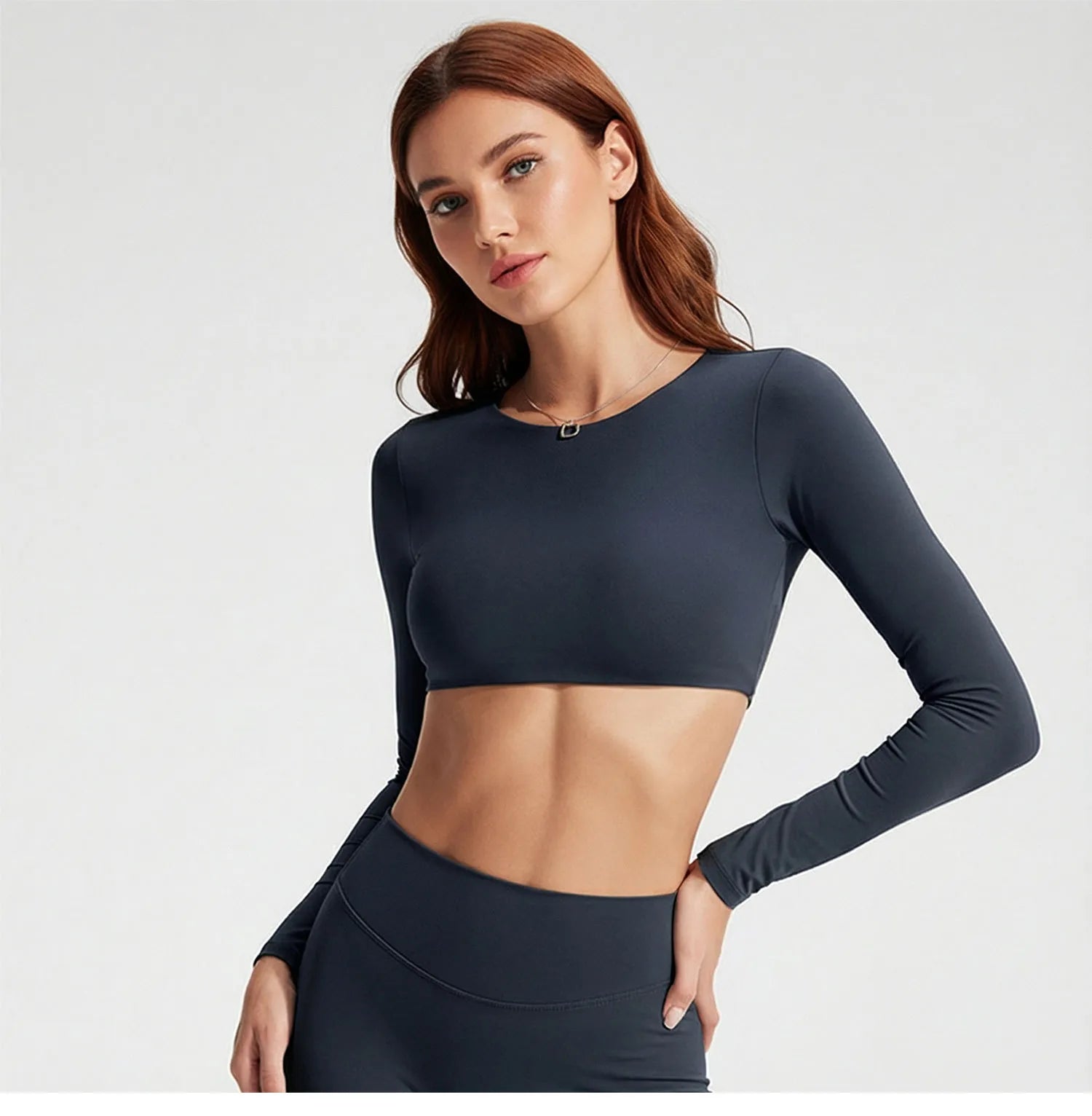 Women's Long Sleeve Yoga Top with Back Cutout