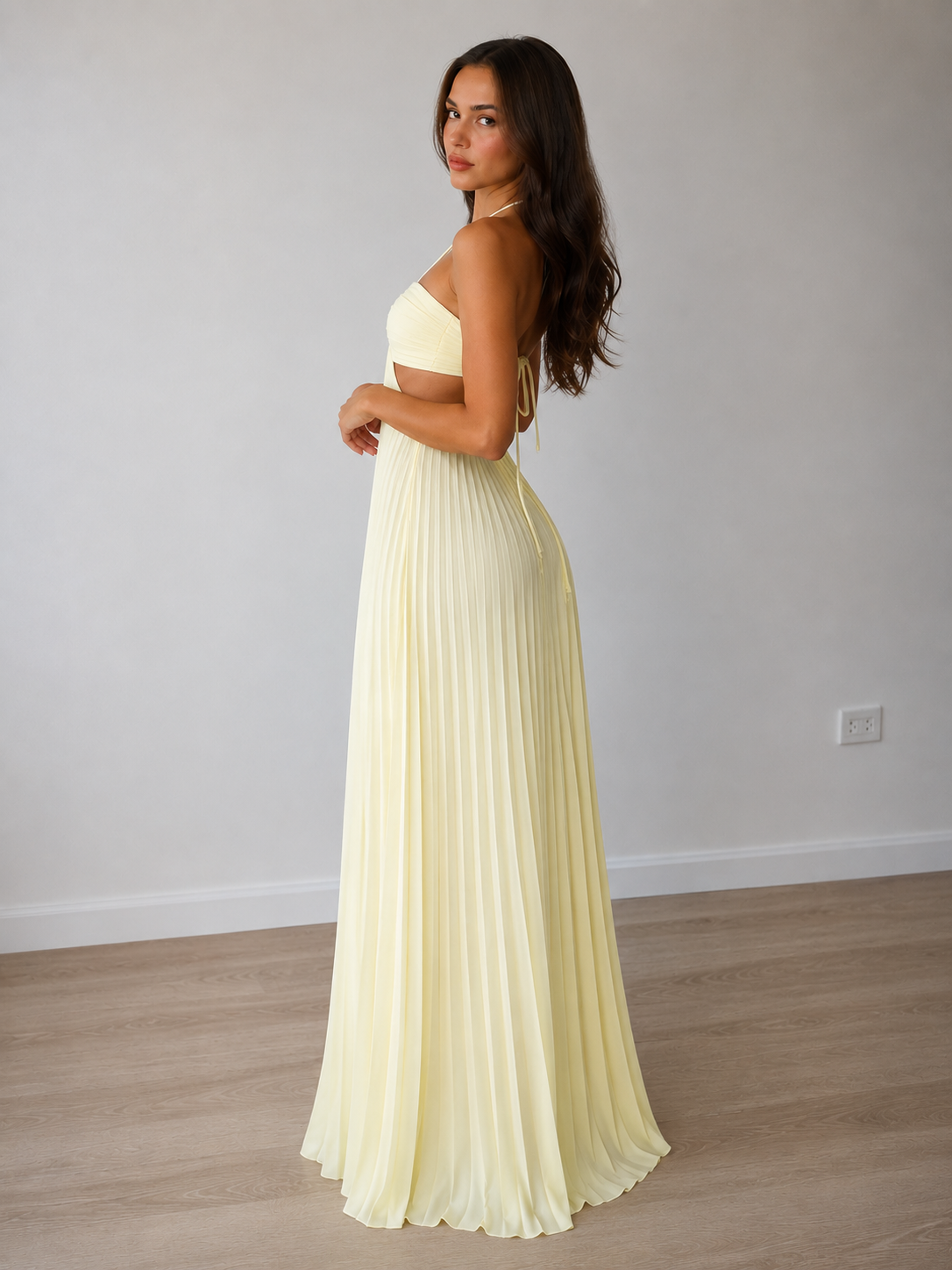 Yellow Halter Neck Dress