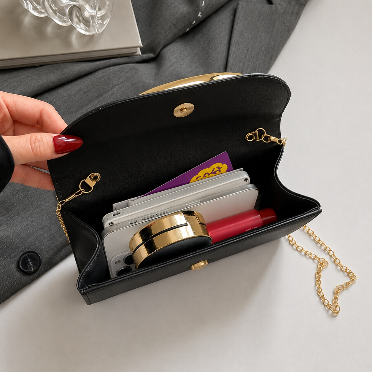 Retro Metal Crossbody Evening Bag