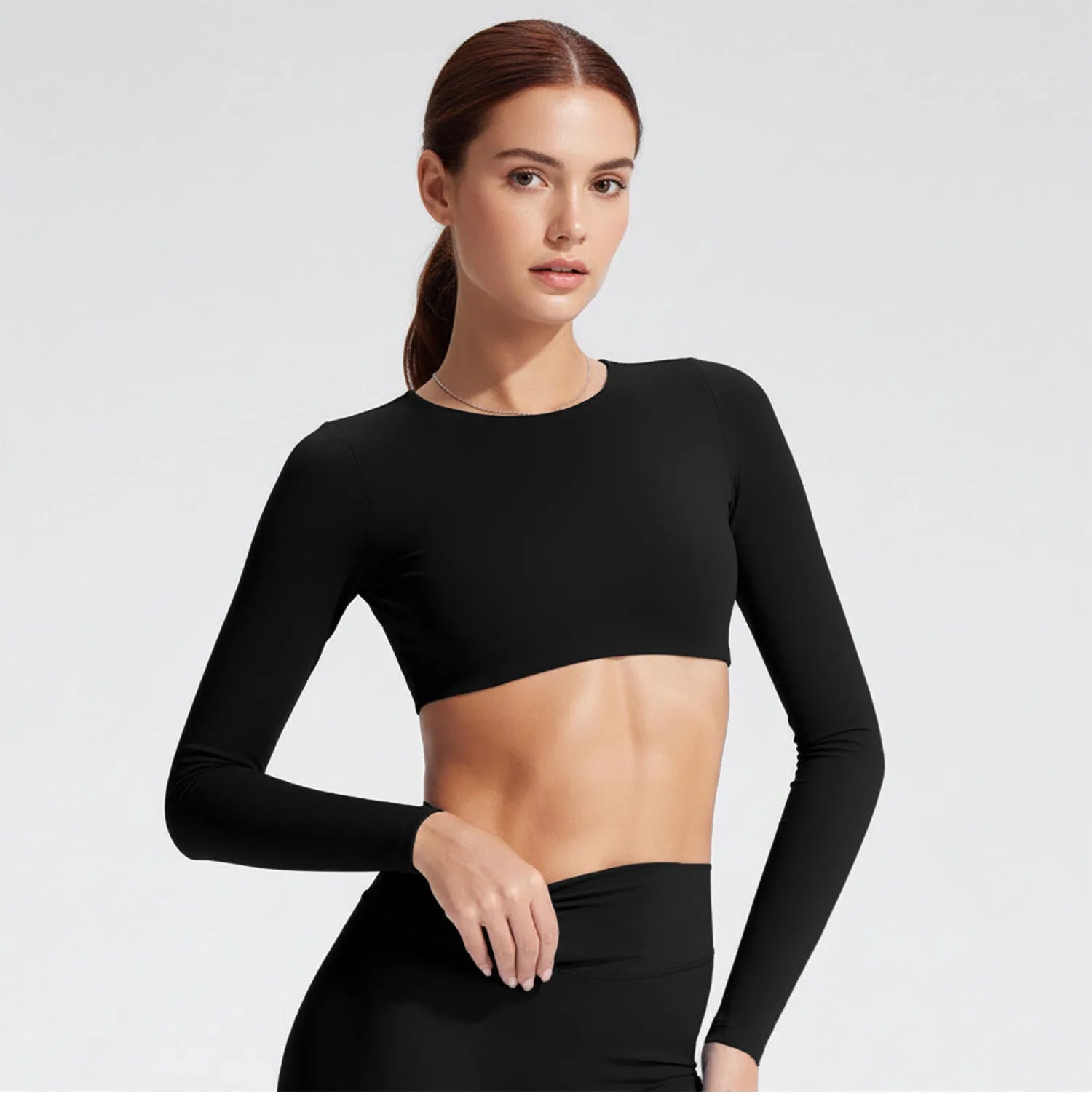 Women's Long Sleeve Yoga Top with Back Cutout