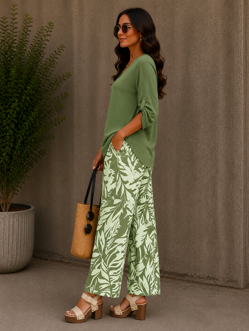 Womens Digital Print Casual Suit