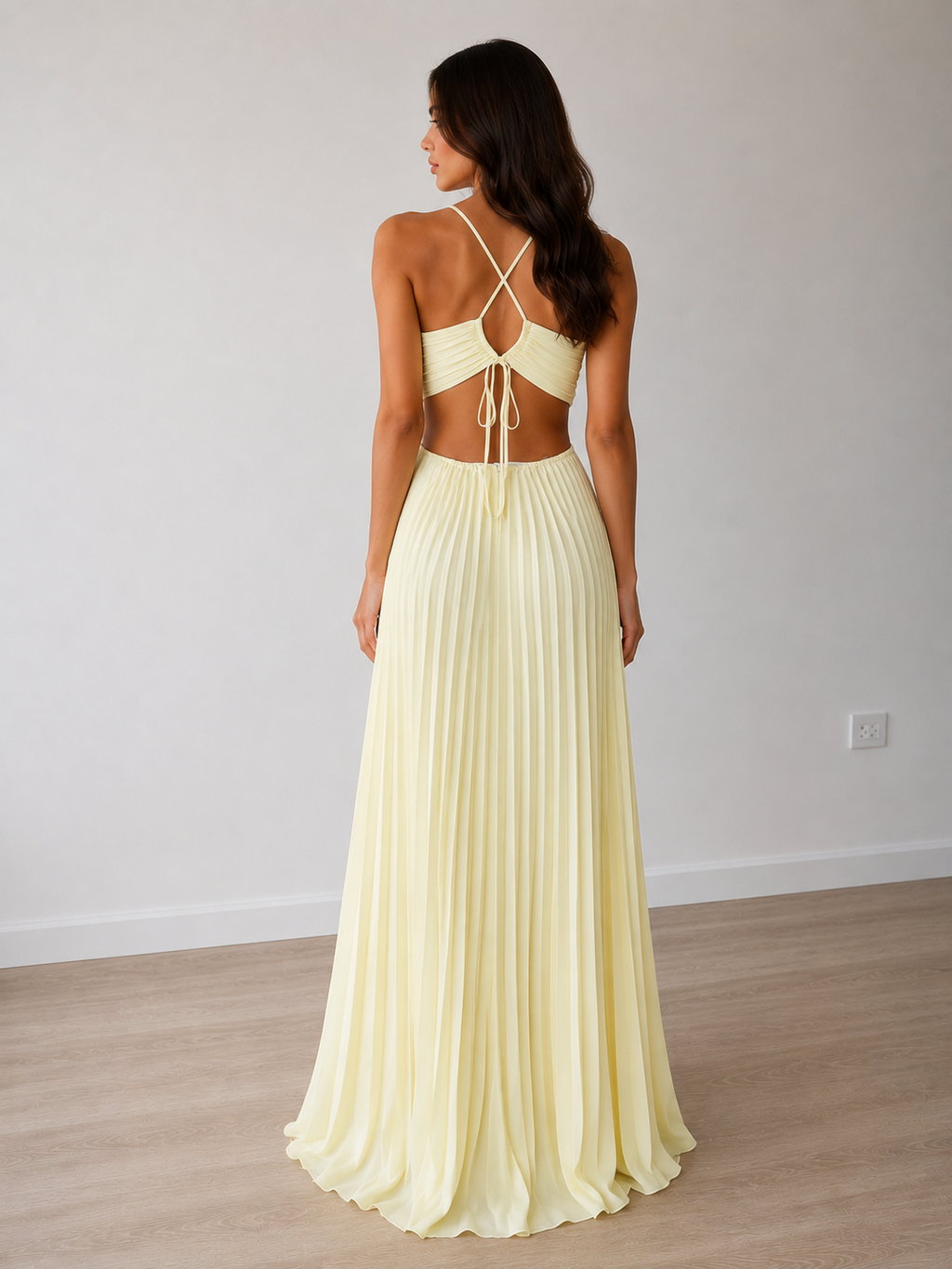 Yellow Halter Neck Dress