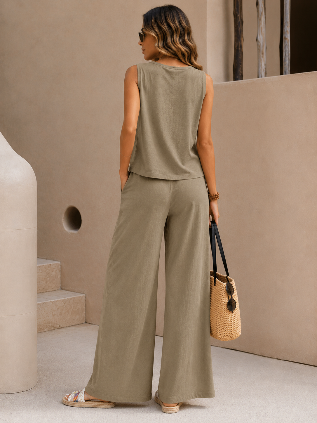 Womens Two Piece Vest and Pants Set