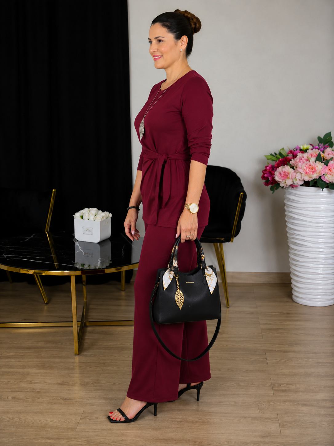 Women's Solid Color Knit Three-Piece