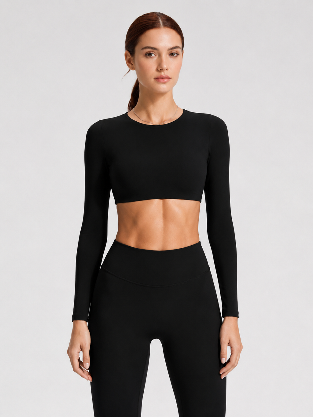 Women's Long Sleeve Yoga Top with Back Cutout