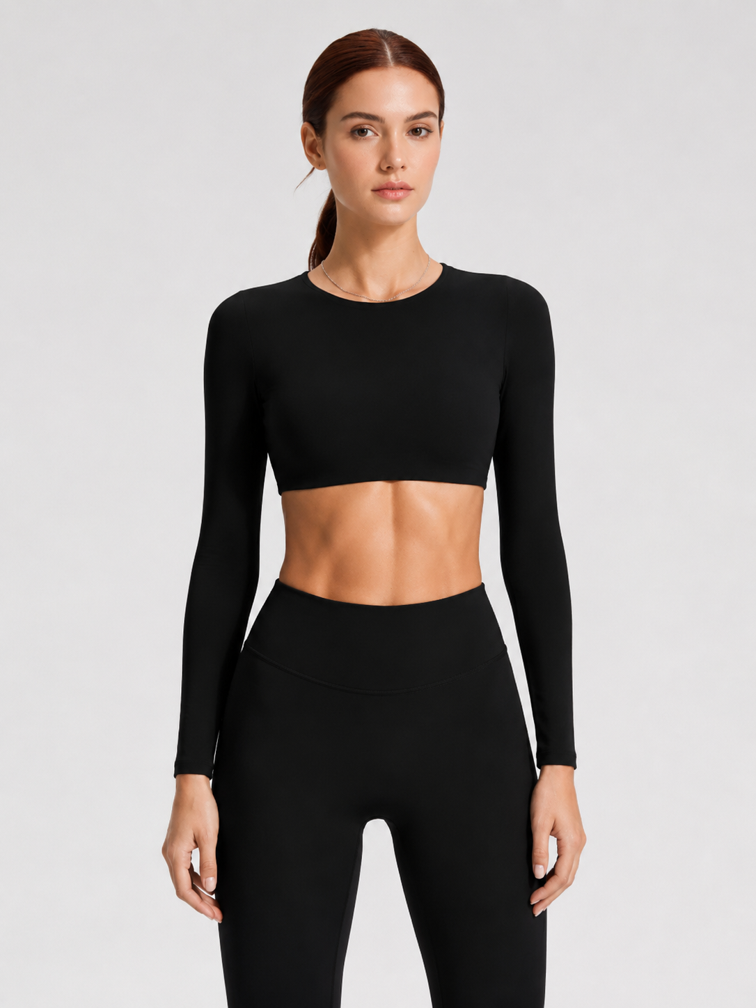Women's Long Sleeve Yoga Top with Back Cutout