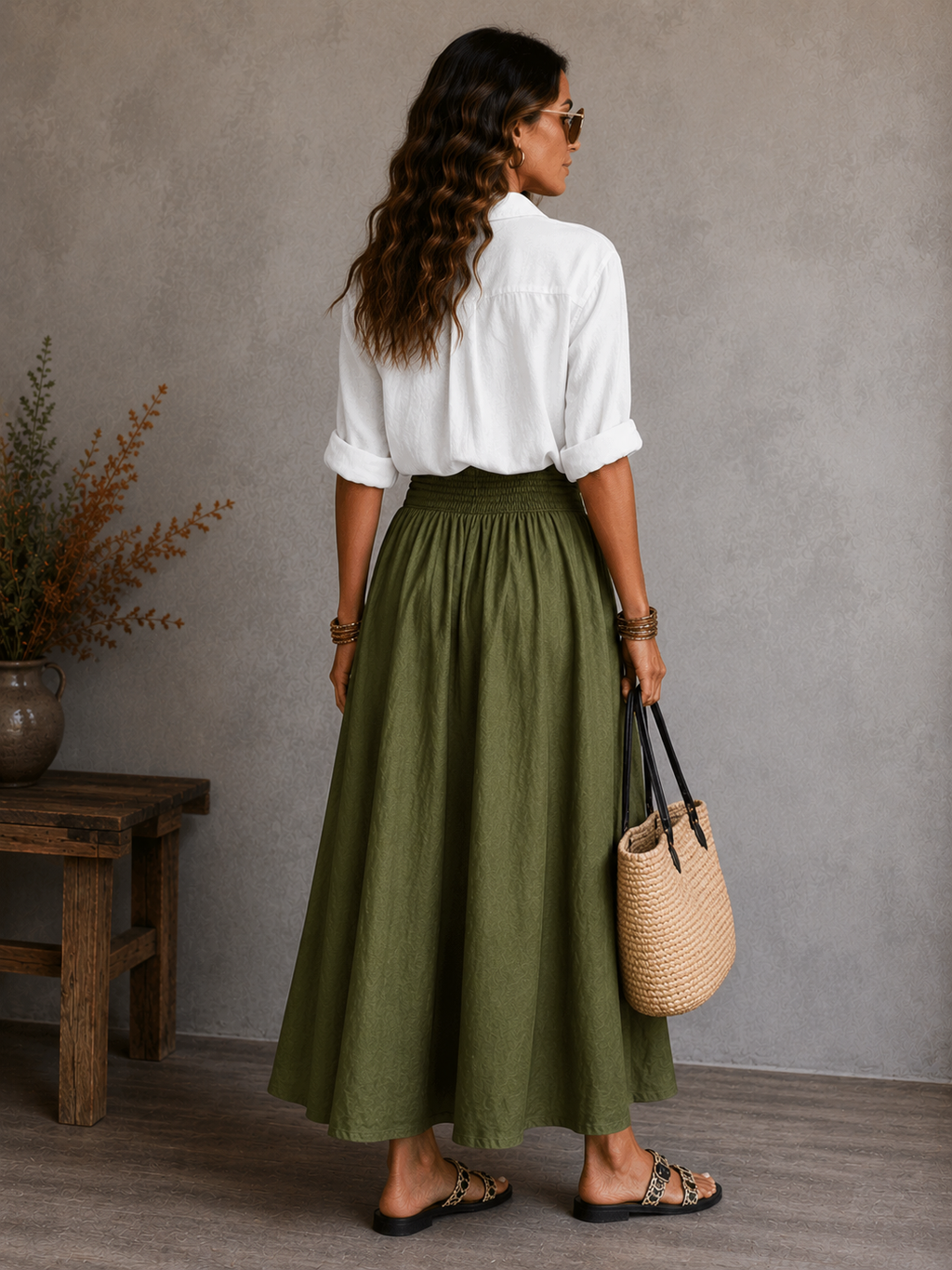 Womens Casual TwoPiece Skirt and Shirt