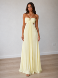 Yellow Halter Neck Dress