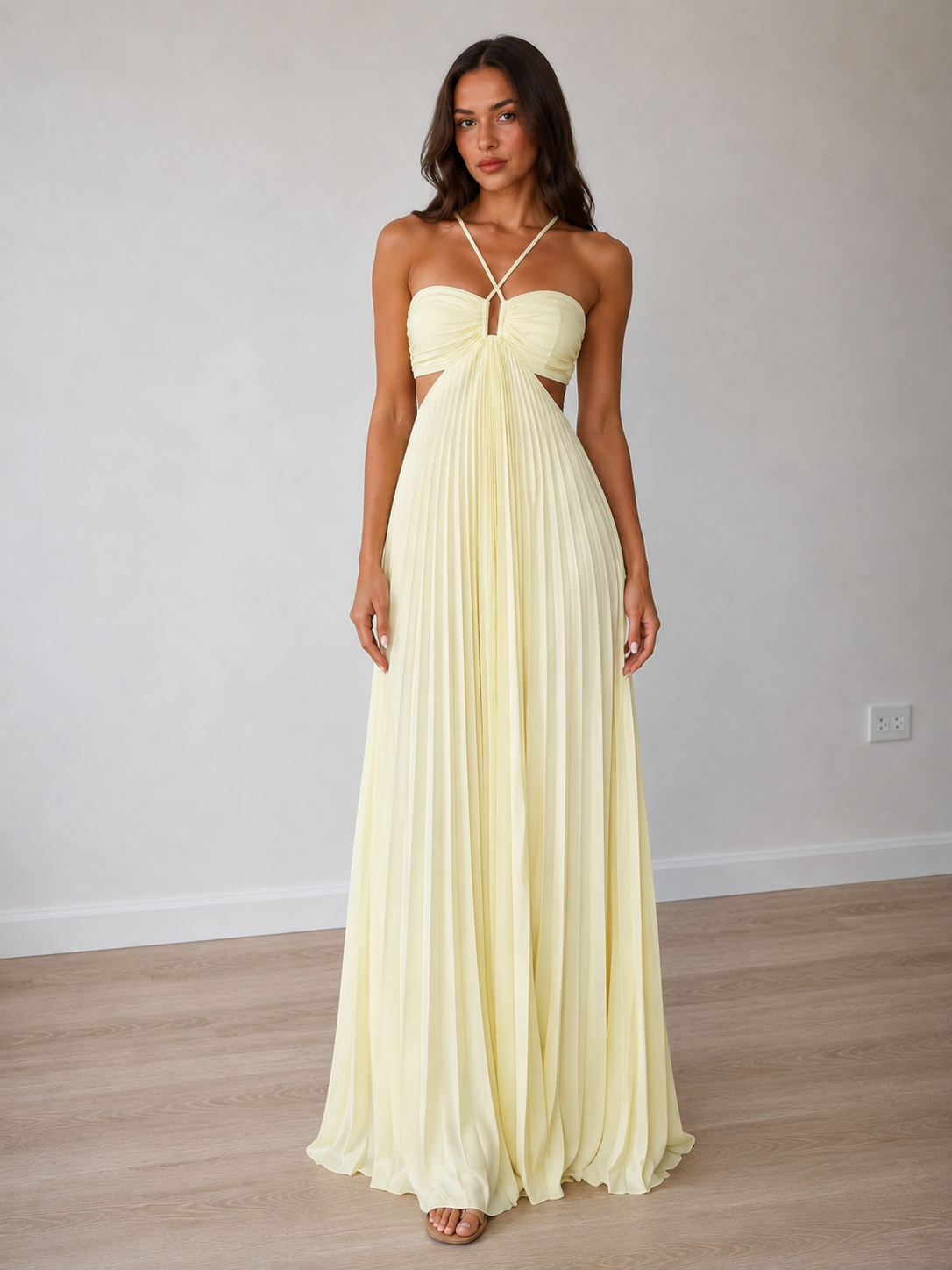 Yellow Halter Neck Dress
