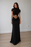 Women Mesh Hollow Out Long Dress