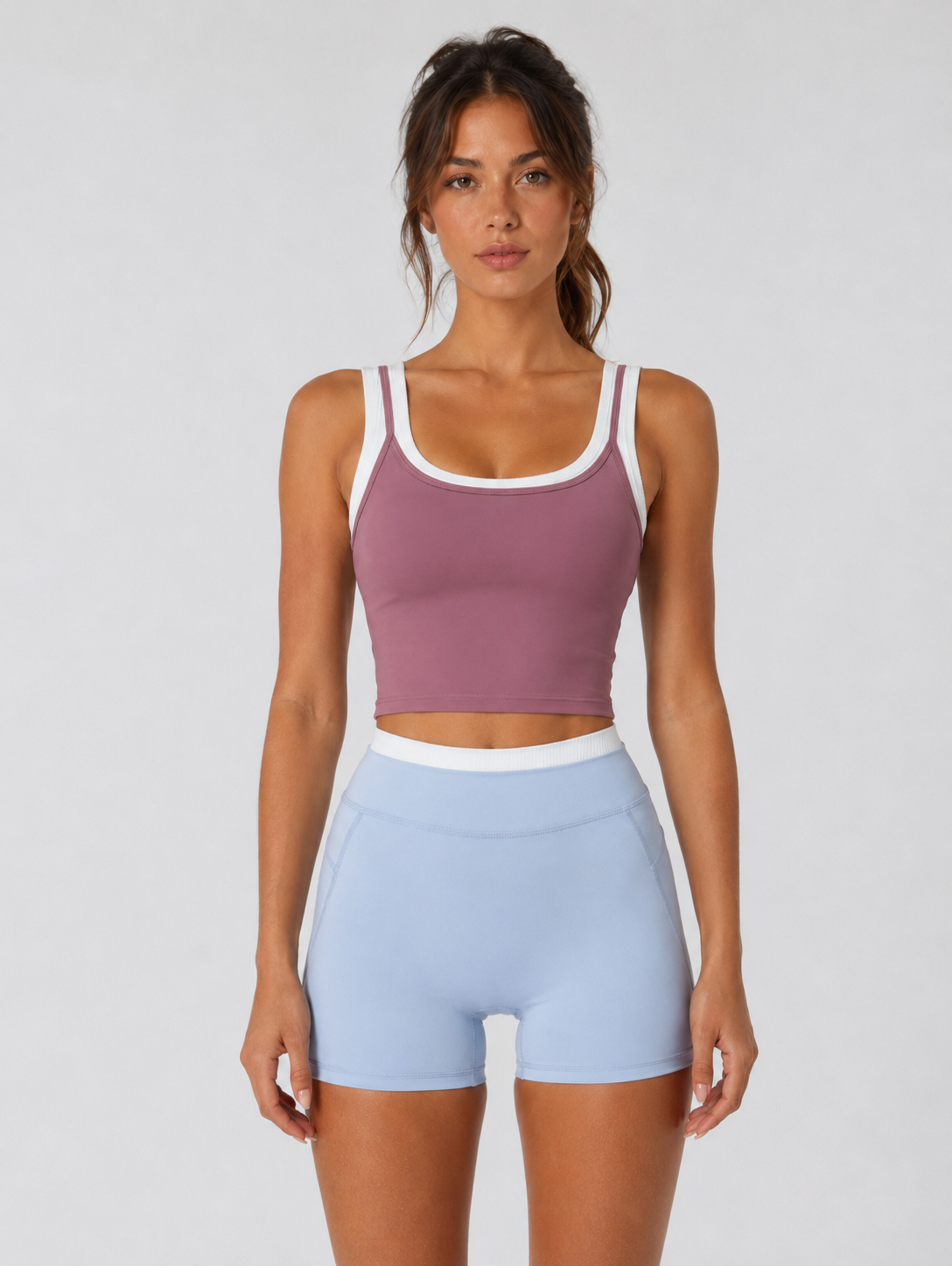 Two-Piece Sports Bra Top with Nude Sensation Fabric